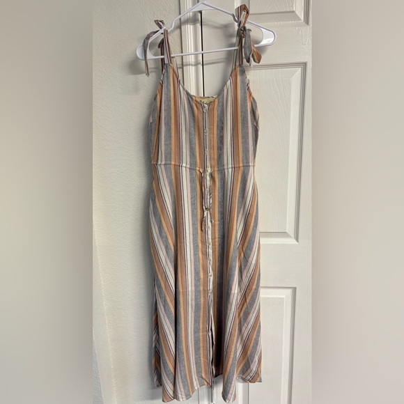 Cleobella Dresses & Skirts - Cleobella Striped Sleeveless Button Tie Waist‎ Dress Size M